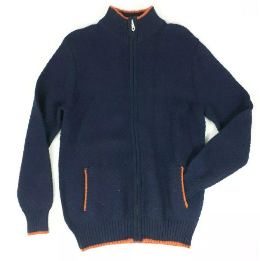 British khaki zip up blended with wool cardigan